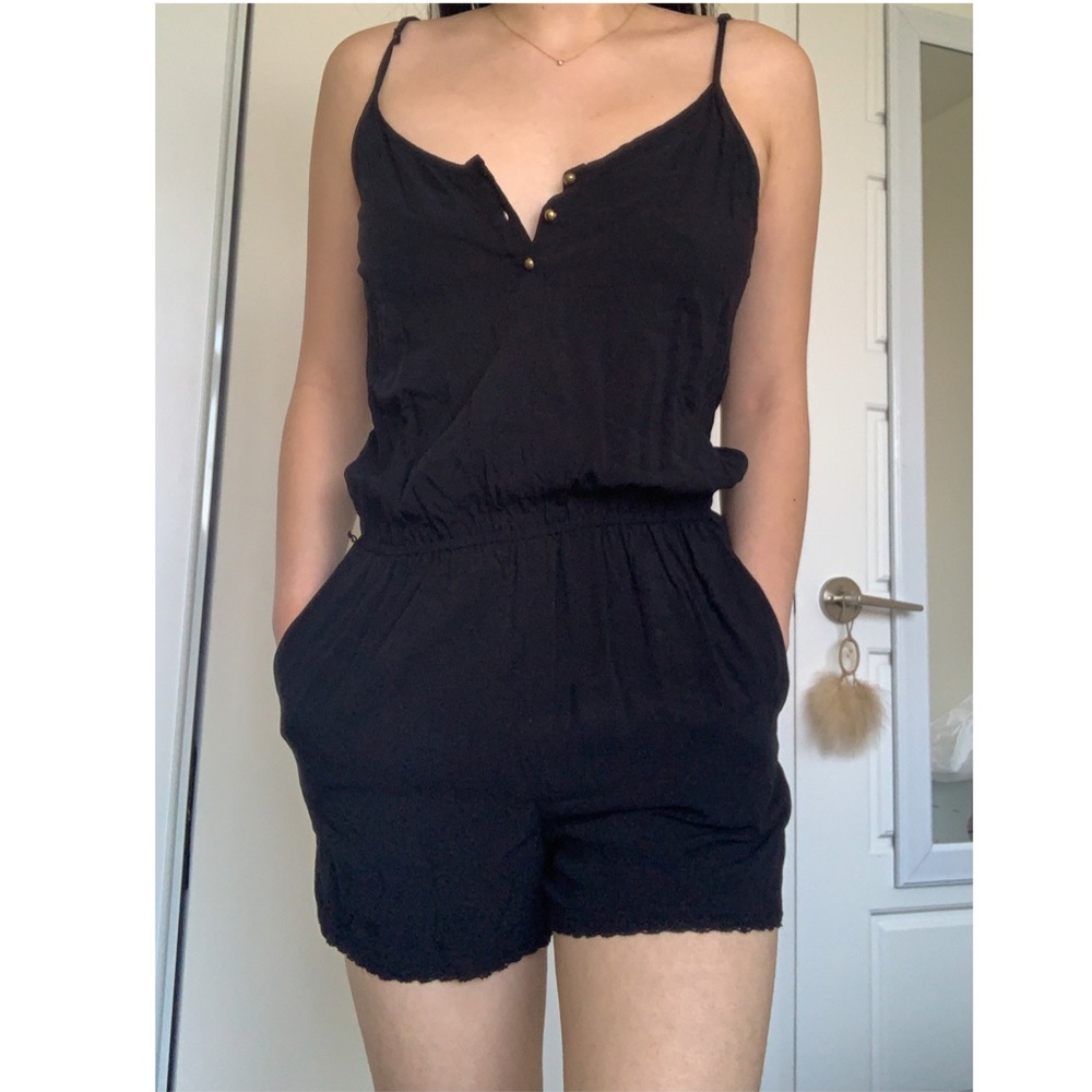Forever 21 Black Romper with Gold Detail